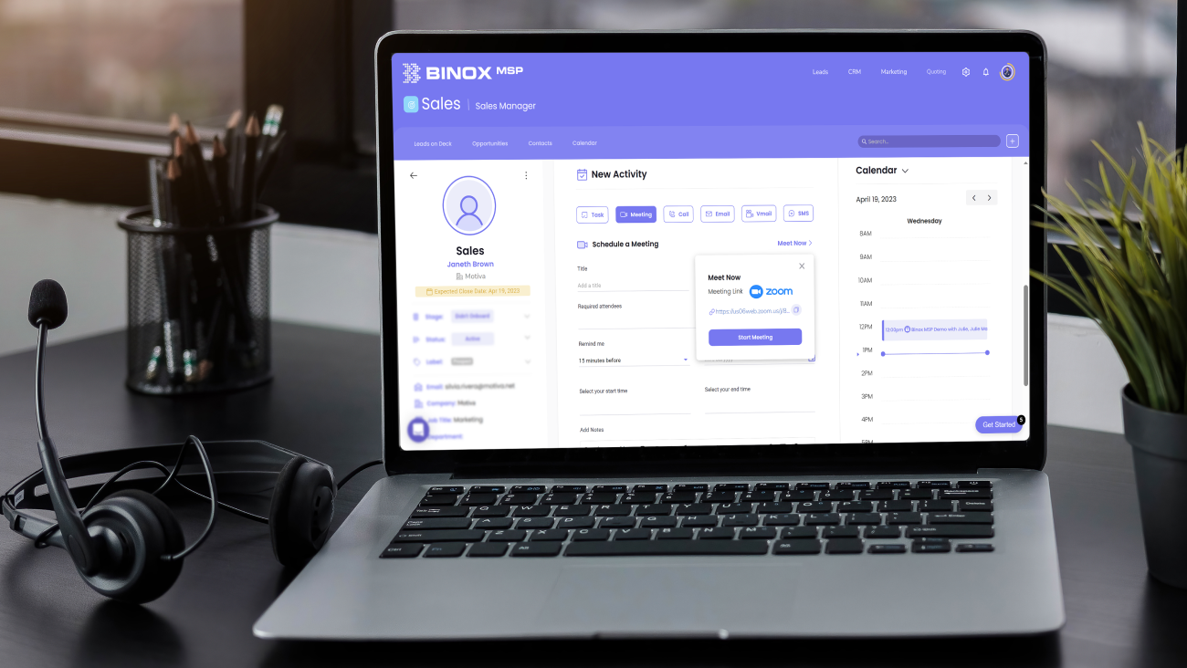 Zoom Integration in Binox CRM